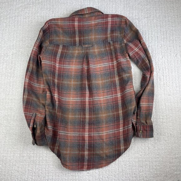American Eagle Flannel Shirt Womens XS Boyfriend Fit Faded Red Amazingly Soft - Picture 12 of 16